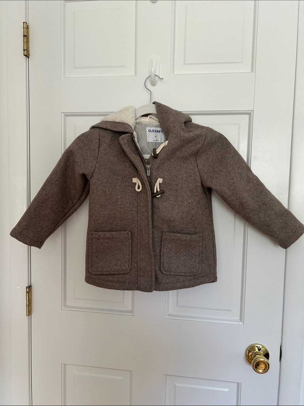 Old Navy Toddler Critter-Ear Hooded Toggle Coat Cocoa Brown  5T